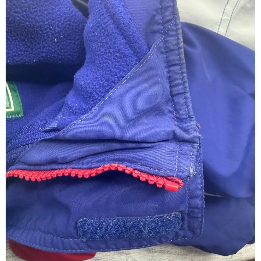 LL Bean Kids XL‎ 18 Colorblock Fleece Lined Jacket Red White Blue 0WX03